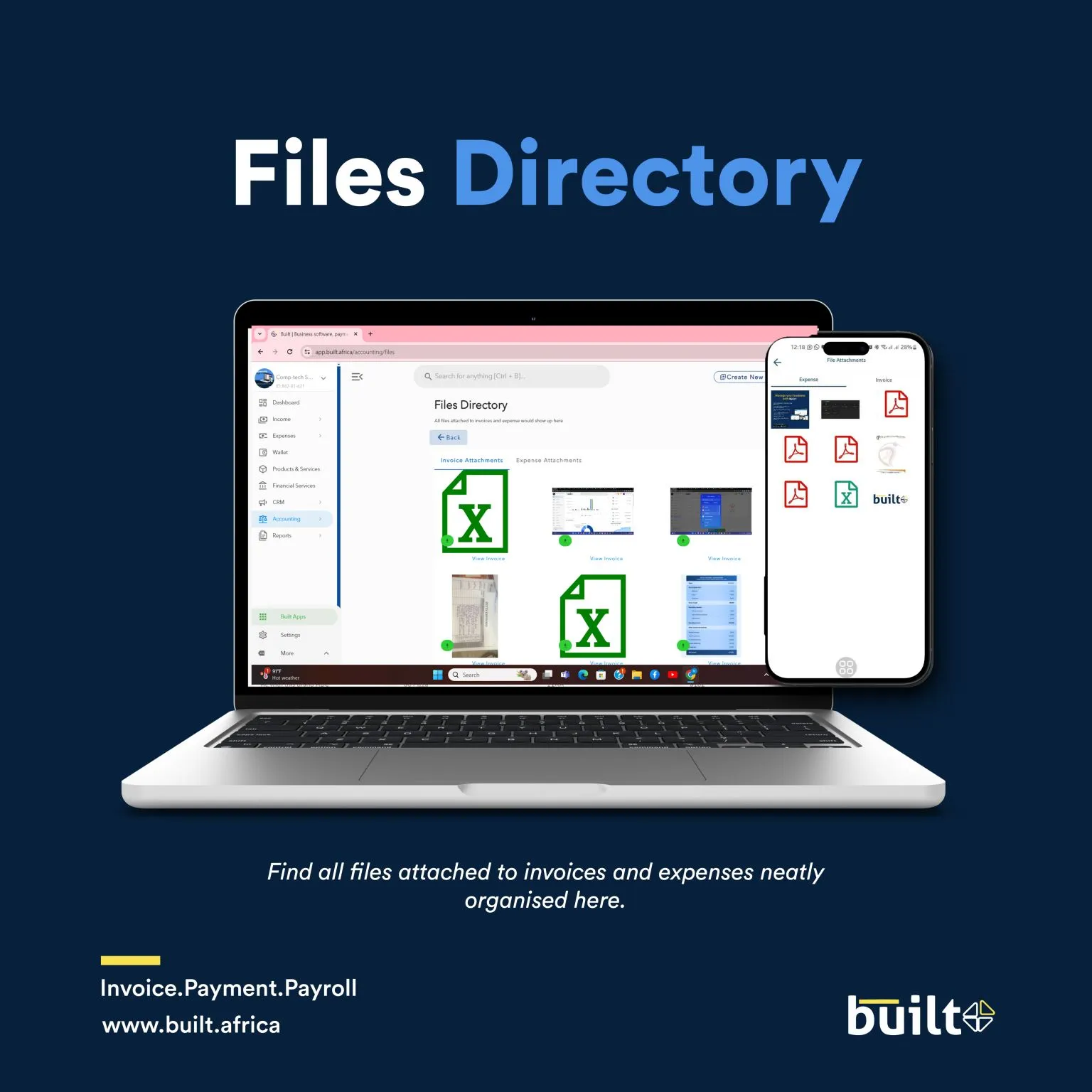 Attach supplementary files to invoices